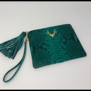 Green Zippy Clutch
